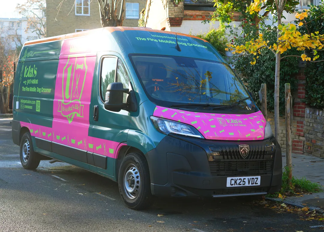Lola's Pet Salon mobile dog groomer van