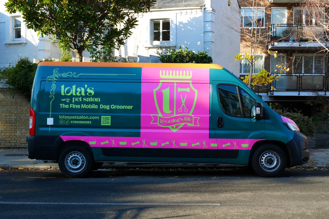 Lola's Pet Salon mobile dog groomer van