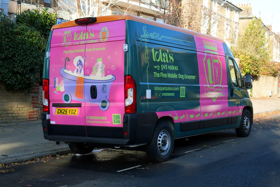 Lola's Pet Salon mobile dog groomer van