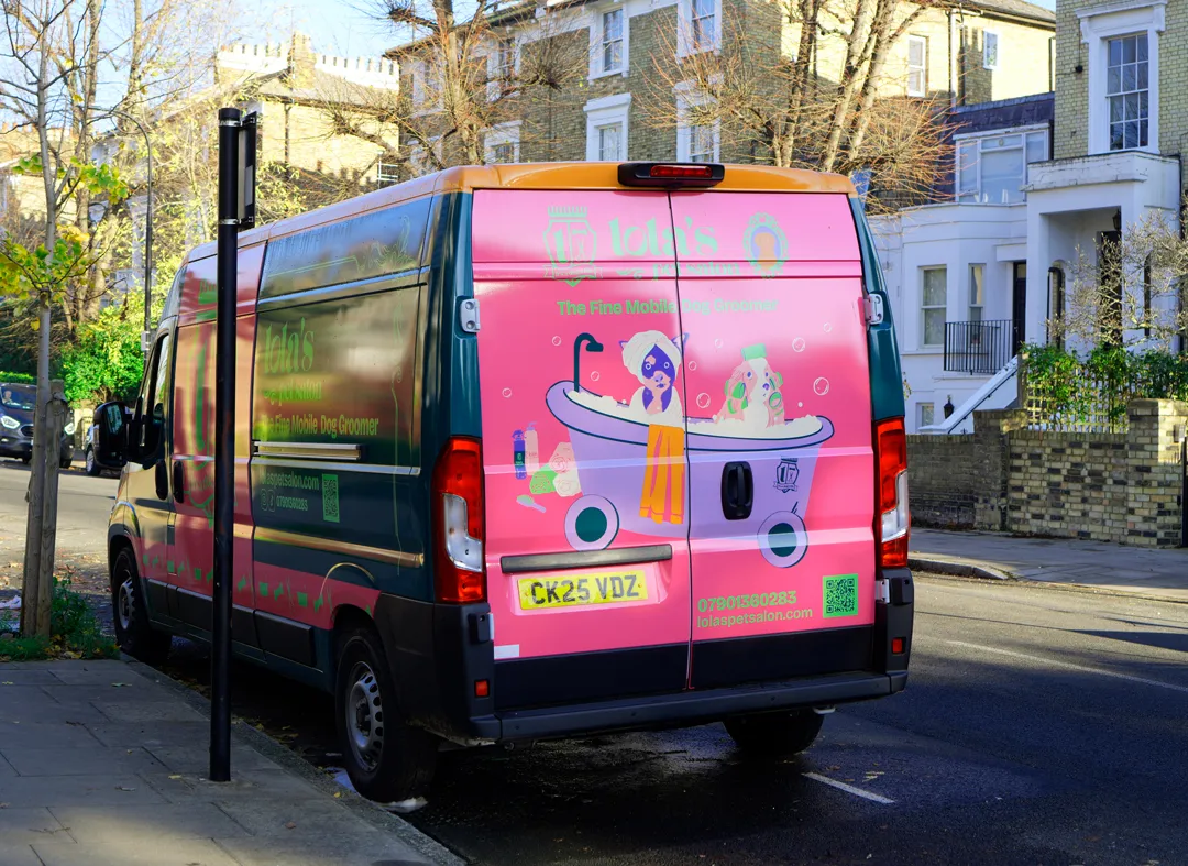 Lola's Pet Salon mobile dog groomer van